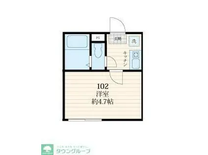 AMITIE OJIKAMIYA(1K/1階)の間取り写真