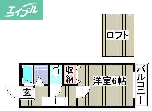 フラワーパレス下中野(1K/1階)の間取り写真