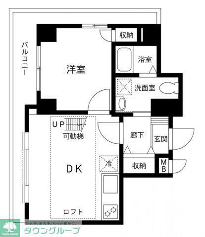 リバーシア佃(1DK/7階)の間取り写真