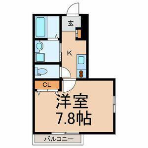 CASA OROMINA(1K/2階)の間取り写真