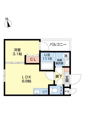 MOVE五日市(1LDK/1階)の間取り写真