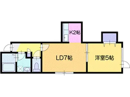 プルメリア若葉(1LDK/3階)の間取り写真