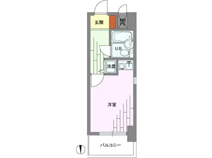 ライオンズマンション上野松が谷第2(ワンルーム/7階)の間取り写真