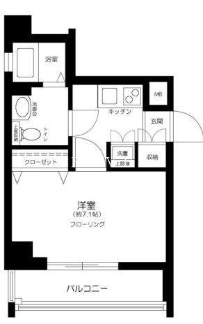 LE-LION清澄白河(1K/3階)の間取り写真