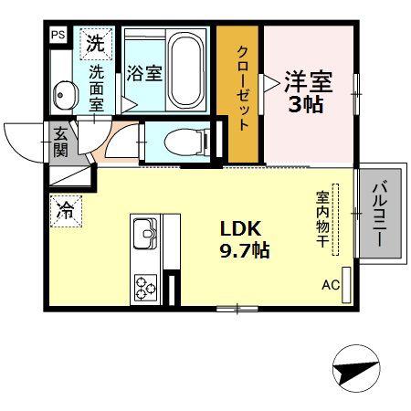 オットポルテ(1LDK/2階)の間取り写真
