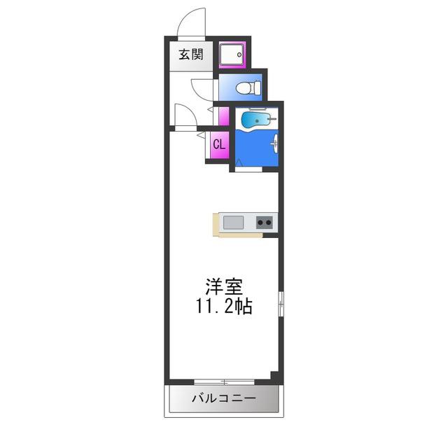 リュミエールイースト(ワンルーム/6階)の間取り写真