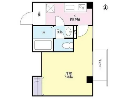 クオリカ紫竹(1K/3階)の間取り写真