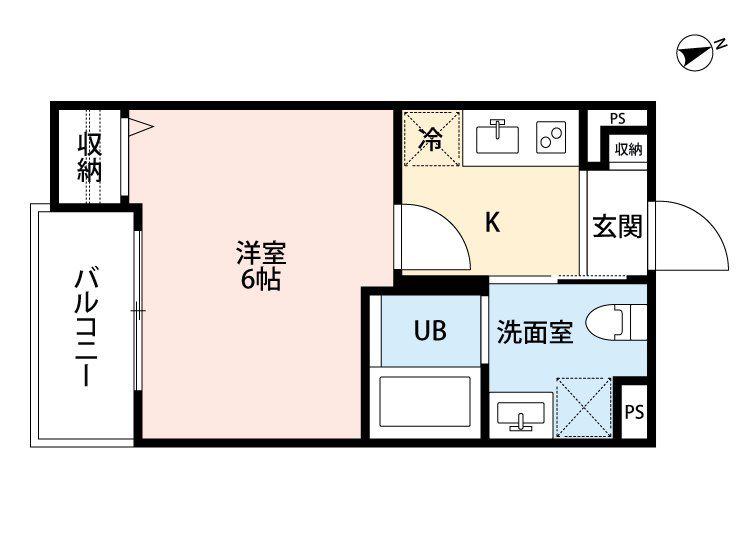 FUCLA大物(1K/2階)の間取り写真