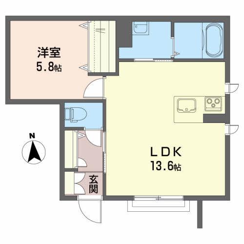 モンドール・T(1LDK/1階)の間取り写真