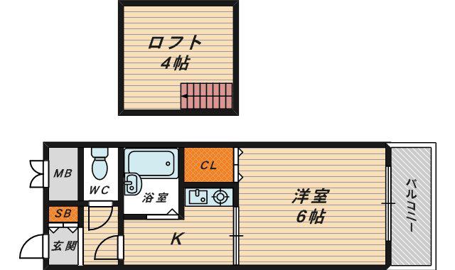 アーバン三光(ワンルーム/4階)の間取り写真