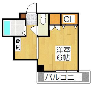 ヤマシナアーバンコテージ(1K/2階)の間取り写真