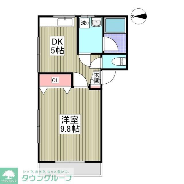 サニーハイツK(1K/2階)の間取り写真