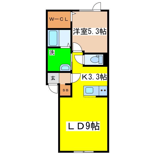 GARDEN PLACE(1LDK/1階)の間取り写真