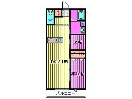 チェルアムール(1SLDK/3階)の間取り写真