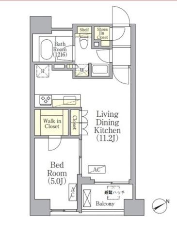 SOLASIA RESIDENCE京橋(1LDK/5階)の間取り写真