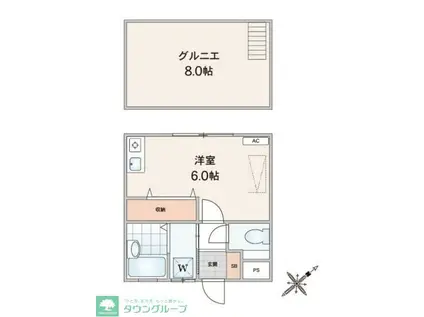 東領家ハイツ(ワンルーム/3階)の間取り写真