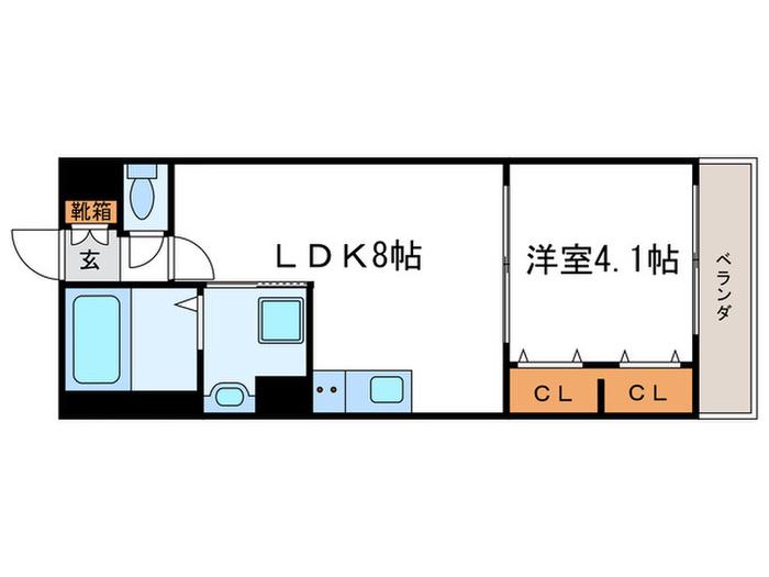 リバーサイド桂弐番館(1LDK/3階)の間取り写真