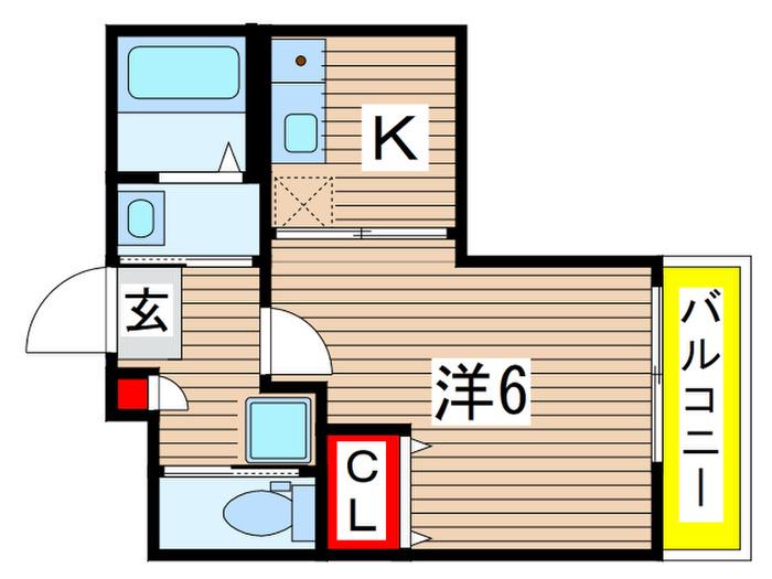 QUALIAVI(1K/1階)の間取り写真