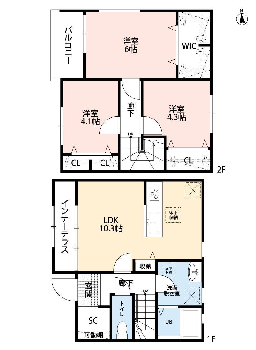 リーブルファイン羽生中央I(3LDK/1階)の間取り写真