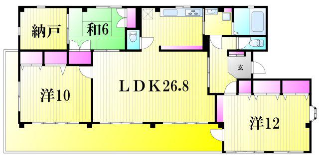ＪＲ武蔵野線 東松戸駅 徒歩8分 4階建 築57年(3SLDK/2階)の間取り写真