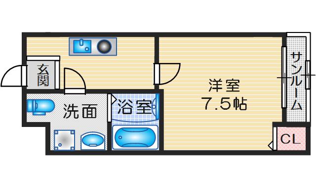 かねまつ庄内ビル(1K/5階)の間取り写真