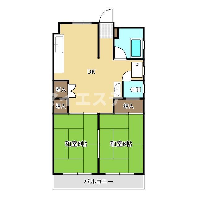 要名本ビル(2DK/5階)の間取り写真
