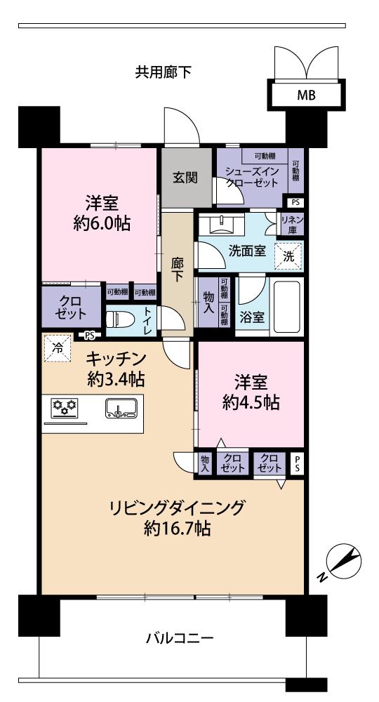 ブランシエラ那覇開南プレミスト(2LDK/8階)の間取り写真