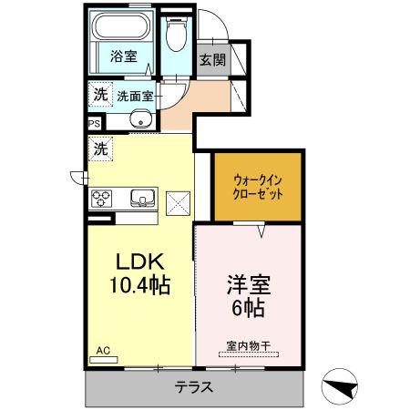 CLASSY・小峯(1LDK/1階)の間取り写真
