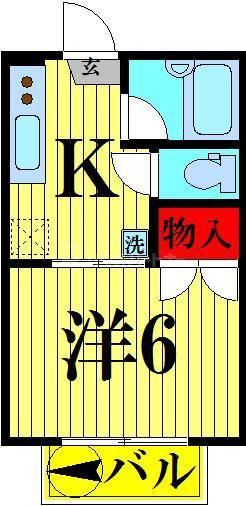ベルノーブル(1K/2階)の間取り写真