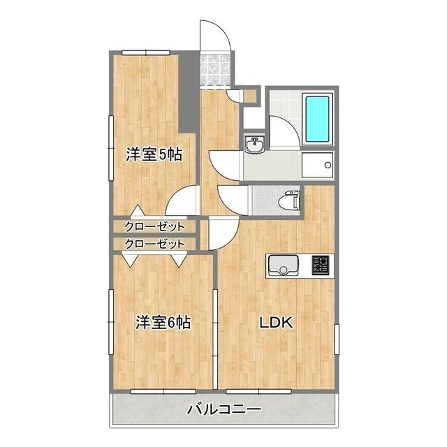 マノアール・ウエスト(2LDK/4階)の間取り写真