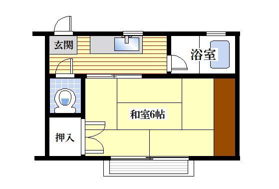 桜ハイム(1K/2階)の間取り写真
