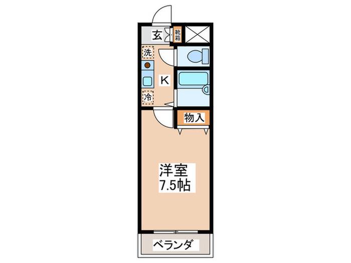 ルピナス1(1K/1階)の間取り写真