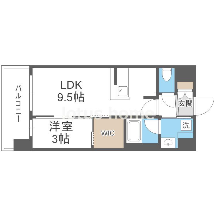 アーバングランデ新大阪(1LDK/4階)の間取り写真