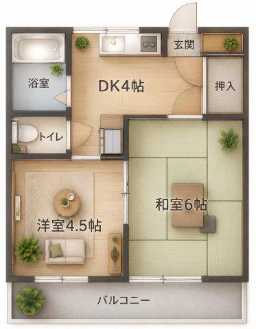 エコーハイツ(2DK/2階)の間取り写真
