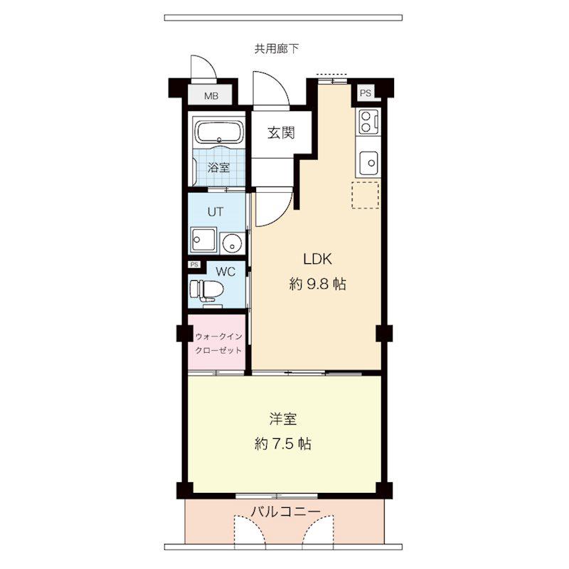 リラスクエア八尾宮町(1LDK/1階)の間取り写真