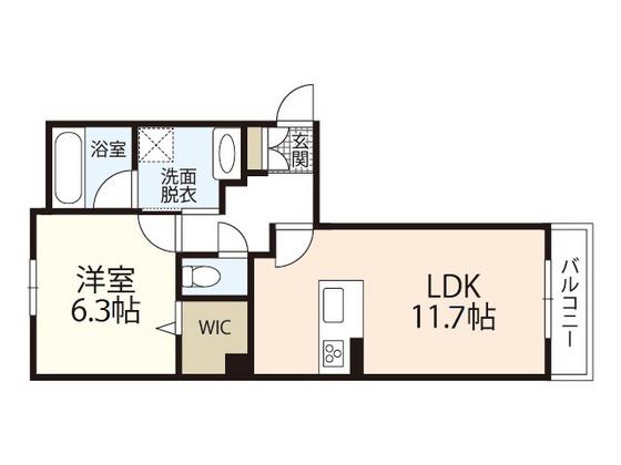 エクレールE棟(1LDK/2階)の間取り写真