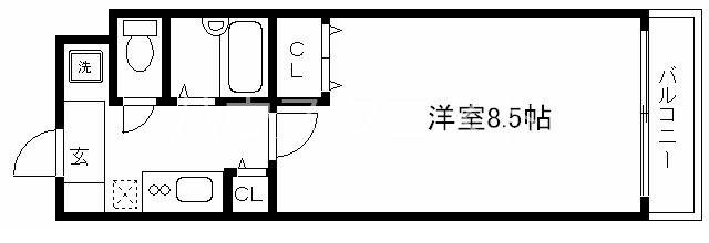 ステラム(1K/3階)の間取り写真