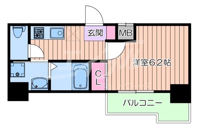 DIMUS新大阪(1K/9階)の間取り写真