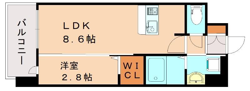 グランフォーレ大橋プレミア(1LDK/6階)の間取り写真