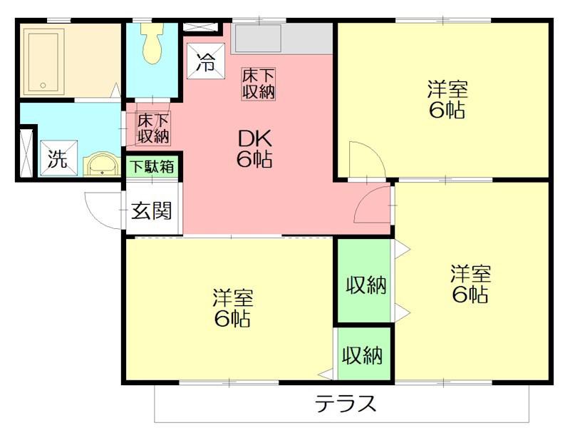 プレメール(3DK/1階)の間取り写真