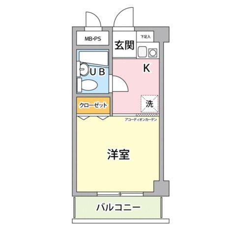 アベニール伊勢原(1K/3階)の間取り写真