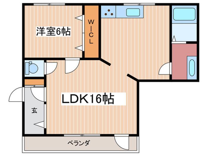 サンコーポ中広(1LDK/2階)の間取り写真