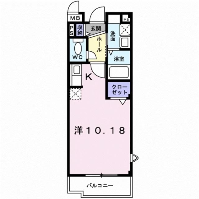 アンジュ(ワンルーム/2階)の間取り写真