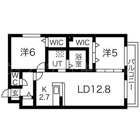 ACES東札幌(2LDK/3階)の間取り写真