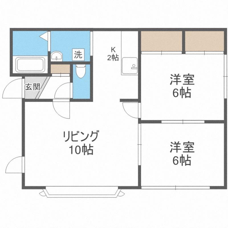 TK-エスパス(2LDK/2階)の間取り写真