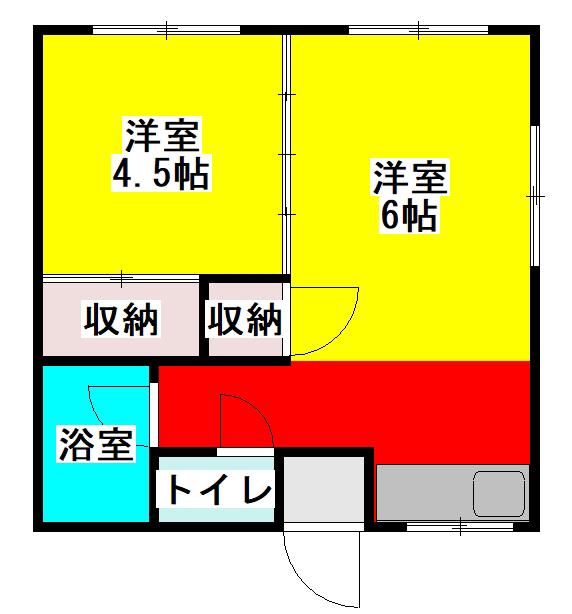 辻アパート(1LDK/1階)の間取り写真