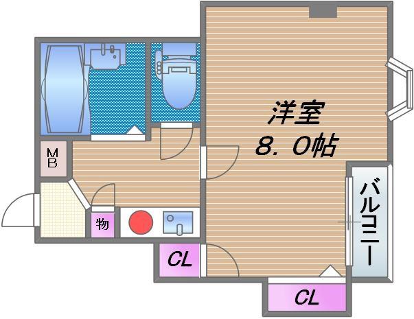 エムロード三番館(1K/3階)の間取り写真