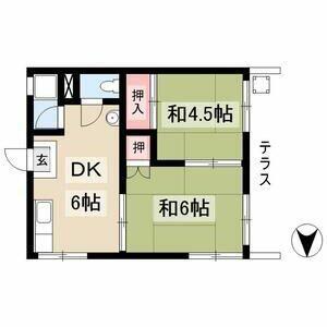 コーポふかみ(2DK/1階)の間取り写真