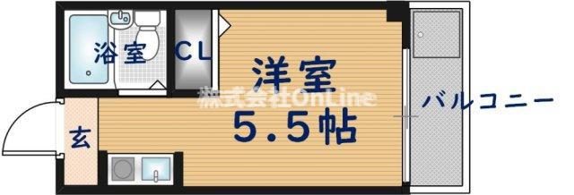 ライラックレインボー北木の本(ワンルーム/5階)の間取り写真
