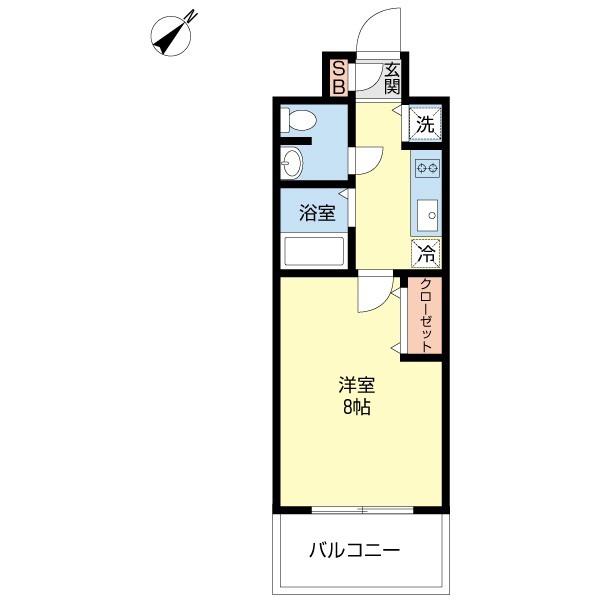 CASSIA天神南(1K/8階)の間取り写真